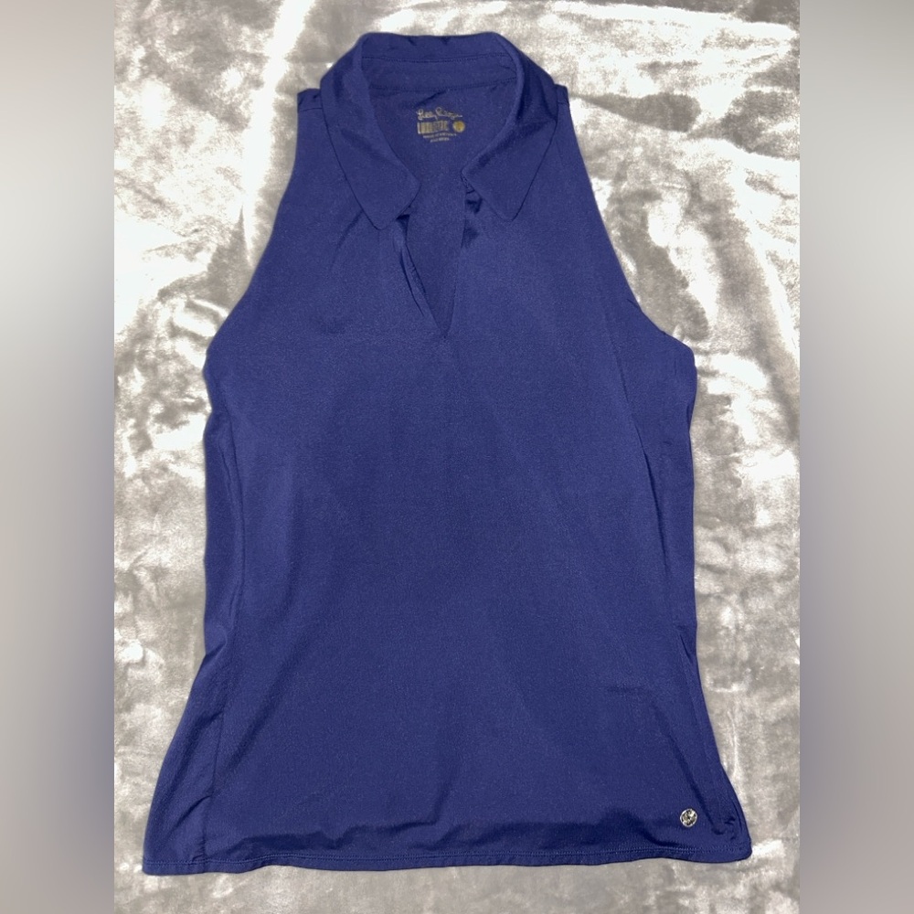 Lilly Pulitzer Sleeveless Collared Racerback bra polo - Navy Blue